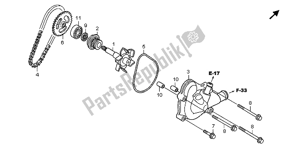 Tutte le parti per il Pompa Dell'acqua del Honda XL 1000 VA 2009