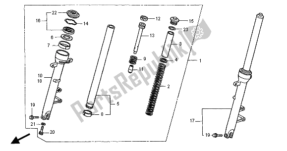 Todas las partes para Tenedor Frontal de Honda CB 600F Hornet 2001