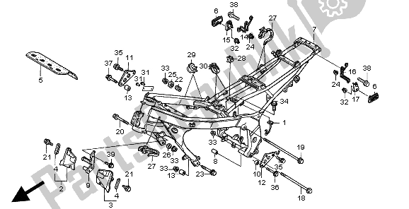 All parts for the Frame Body of the Honda CBR 600F 1998