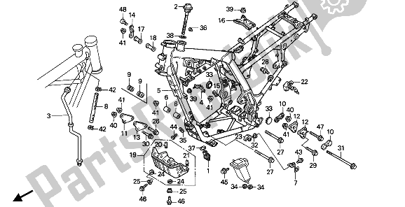 All parts for the Frame Body of the Honda NX 650 1992