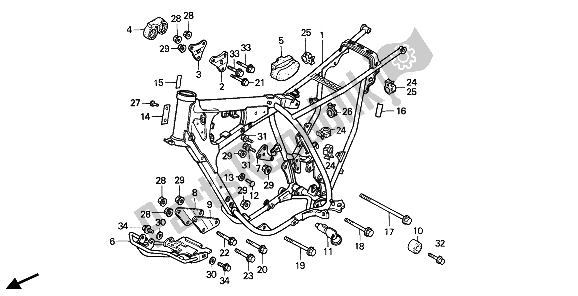 Wszystkie części do Korpus Ramy Honda XR 250R 1986