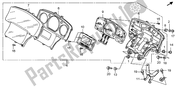 All parts for the Meter (kmh) of the Honda GL 1800A 2006