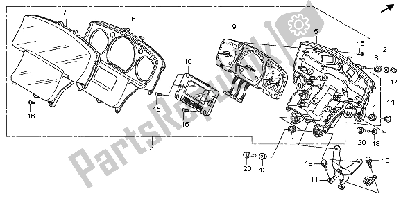 All parts for the Meter (kmh) of the Honda GL 1800A 2006