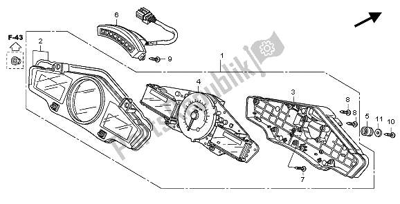 All parts for the Meter (mph) of the Honda CBF 1000 FTA 2010