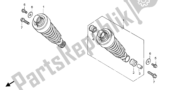 All parts for the Rear Cushion of the Honda VF 750C 1995