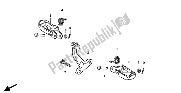 All parts for the Step of the Honda XR 400R 2001
