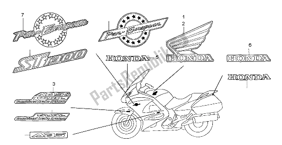 All parts for the Mark of the Honda ST 1300A 2003