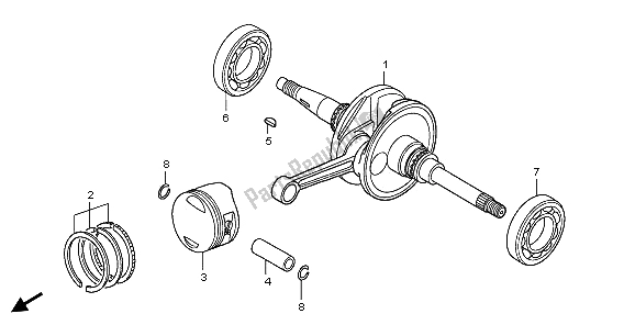 Todas las partes para Cigüeñal Y Pistón de Honda FES 125A 2009