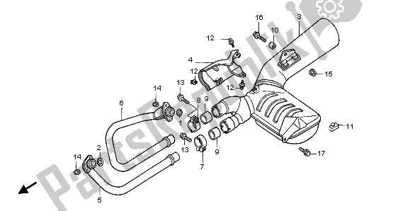 All parts for the Exhaust Muffler of the Honda NTV 650 1997