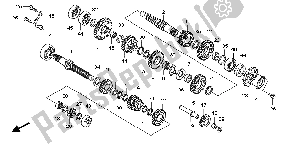 All parts for the Transmission of the Honda TRX 400 EX 2007