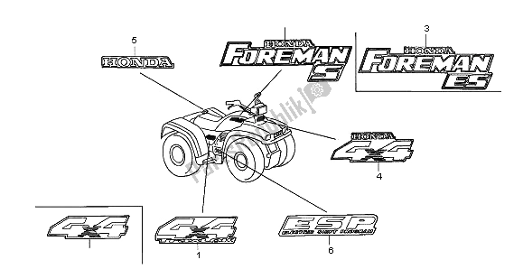 Wszystkie części do Znak Honda TRX 450 FE Fourtrax Foreman ES 2002