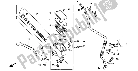 All parts for the Fr. Brake Master Cylinder of the Honda VT 1100C2 1995