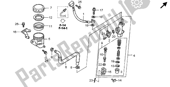 Tutte le parti per il Rr. Pompa Freno del Honda VFR 800A 2008