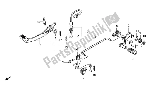 Alle onderdelen voor de Pedaal van de Honda CBR 125 RW 2011