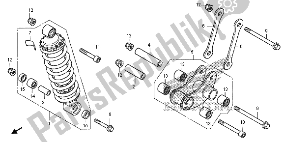 All parts for the Rear Cushion of the Honda NC 700 SD 2013