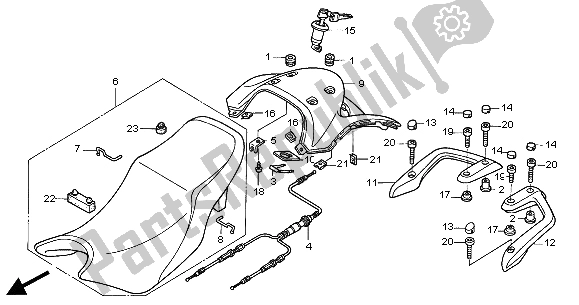 All parts for the Seat of the Honda NT 650V 2004