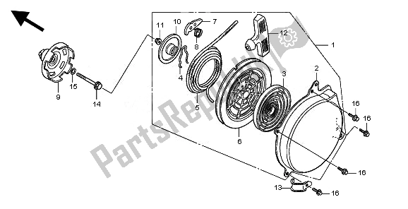 Todas las partes para Arrancador De Retroceso de Honda TRX 500 FE Foretrax Foreman ES 2010