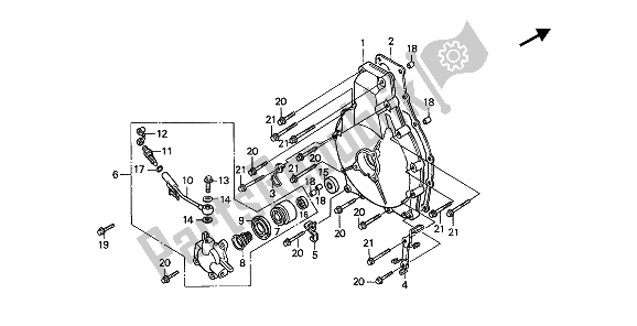 Todas as partes de Tampa Da Embreagem do Honda GL 1500 1989
