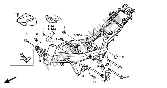 Todas las partes para Cuerpo Del Marco de Honda CBR 125R 2004