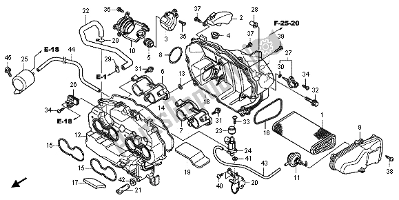 Alle onderdelen voor de Luchtfilter van de Honda CBF 1000F 2012