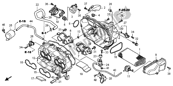 All parts for the Air Cleaner of the Honda CBF 1000F 2012