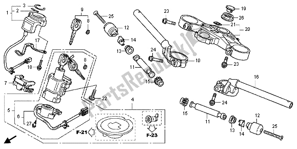 Todas las partes para Manejar Tubo Y Puente Superior de Honda CBR 1000 RA 2013