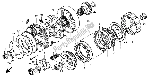 All parts for the Clutch of the Honda TRX 400 FW Fourtrax Foreman 2001