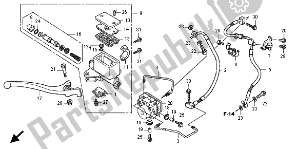 Todas las partes para Fr. Cilindro Maestro Del Freno de Honda SH 300A 2012