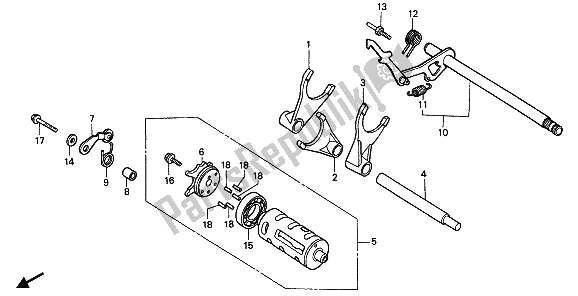 Todas las partes para Tambor De Cambio De Marchas de Honda XRV 750 Africa Twin 1990