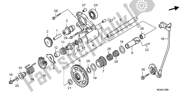 All parts for the Reverse Gear of the Honda GL 1800 2009
