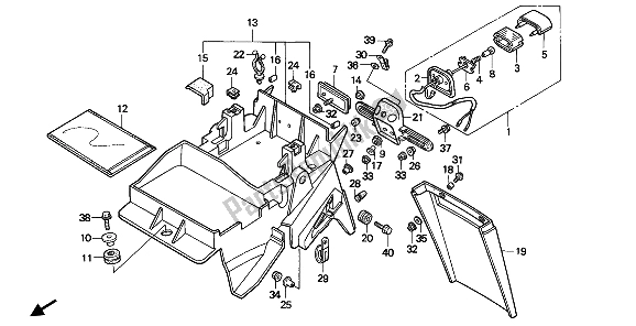 Alle onderdelen voor de Achterspatbord van de Honda CBR 600F 1991