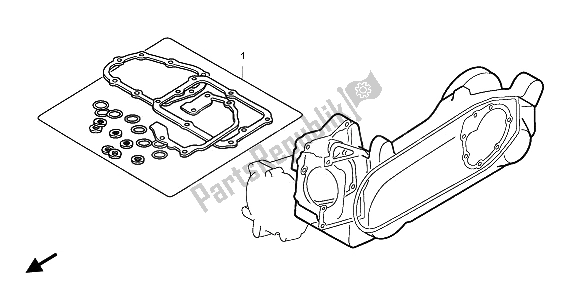 All parts for the Eop-2 Gasket Kit B of the Honda SH 150D 2009