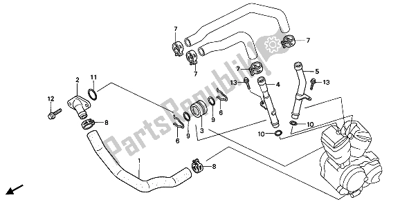 Todas las partes para Tubería De Agua de Honda VT 600 1992