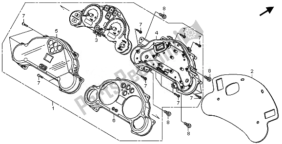 Alle onderdelen voor de Meter (kmh) van de Honda XL 125V 2011