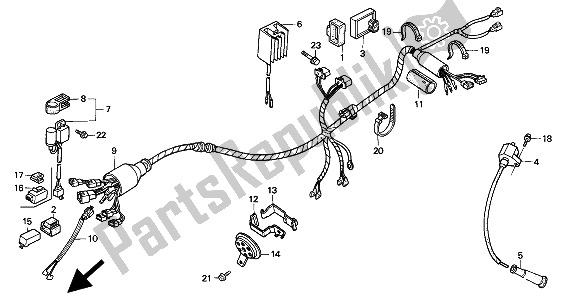 Todas las partes para Arnés De Cables de Honda XR 600R 1994