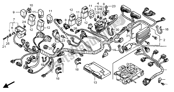 All parts for the Wire Harness of the Honda VFR 800 FI 2001