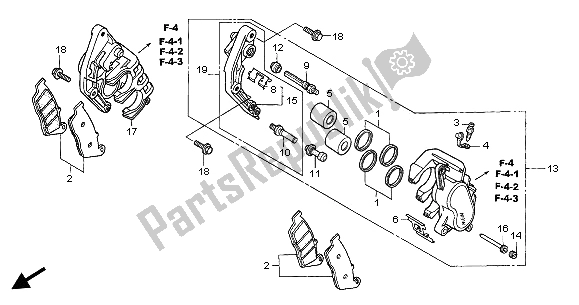 Tutte le parti per il Pinza Freno Anteriore del Honda CB 600F Hornet 2003