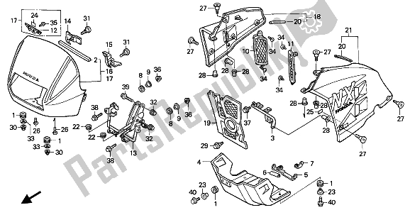 All parts for the Cowl of the Honda NX 250 1991