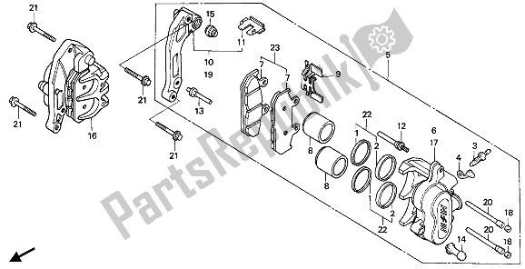 Tutte le parti per il Pinza Freno Anteriore del Honda XRV 750 Africa Twin 1990