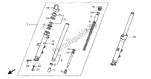 Tutte le parti per il Forcella Anteriore del Honda NT 650V 2003
