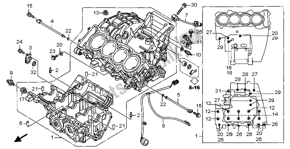 All parts for the Crankcase of the Honda CBR 600 RA 2009