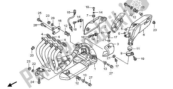 Tutte le parti per il Silenziatore Di Scarico del Honda CB 600 FA Hornet 2007