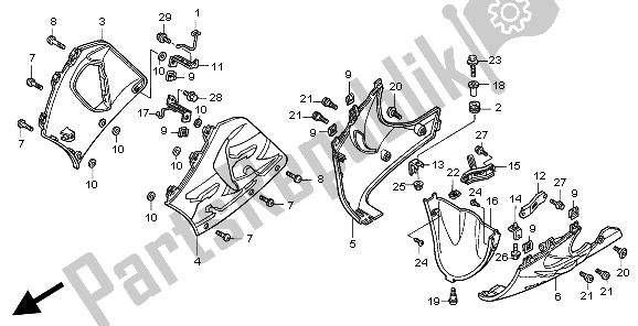 Tutte le parti per il Cappuccio Inferiore del Honda CBR 900 RR 1999