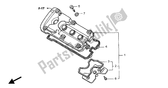 Tutte le parti per il Coperchio Della Testata del Honda CB 600F Hornet 2002