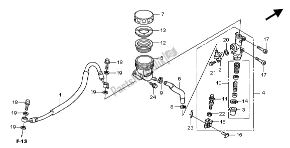 All parts for the Rear Brake Master of the Honda CBF 600S 2008