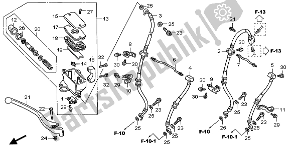 Todas las partes para Fr. Cilindro Maestro Del Freno de Honda VTX 1800C1 2006