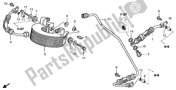 All parts for the Oil Cooler of the Honda XR 400R 1998