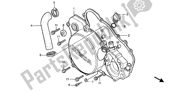 Tutte le parti per il Coperchio Carter Destro del Honda CR 125R 1985