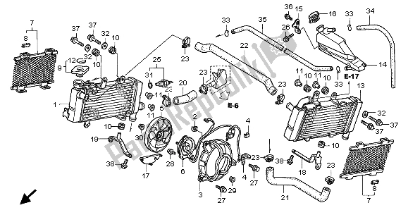 Tutte le parti per il Termosifone del Honda VTR 1000F 1998