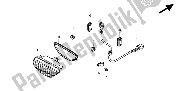 Tutte le parti per il Fanale Posteriore del Honda TRX 500 FE Foretrax Foreman ES 2010